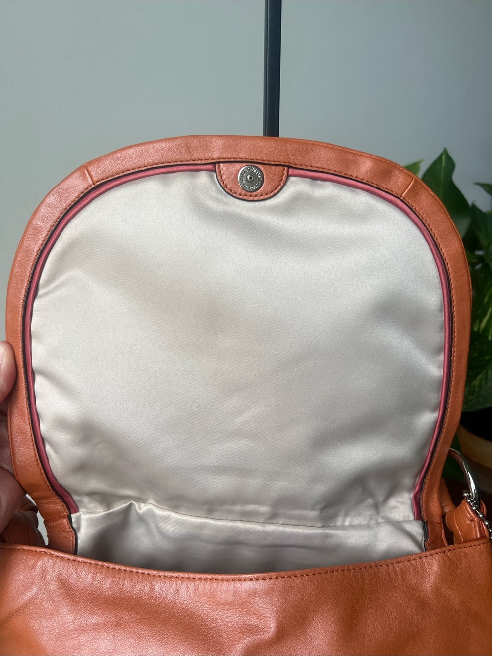 Coach Ali Leather Hobo Bag In The Color Tangerine Style 13652 - Picture 7 of 15